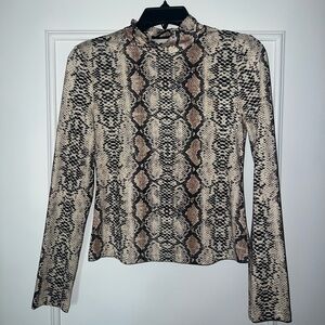 Snake Print Long Sleeve Top